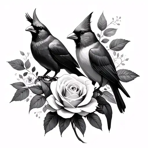 One Dophin Two Cardinals And A Rose