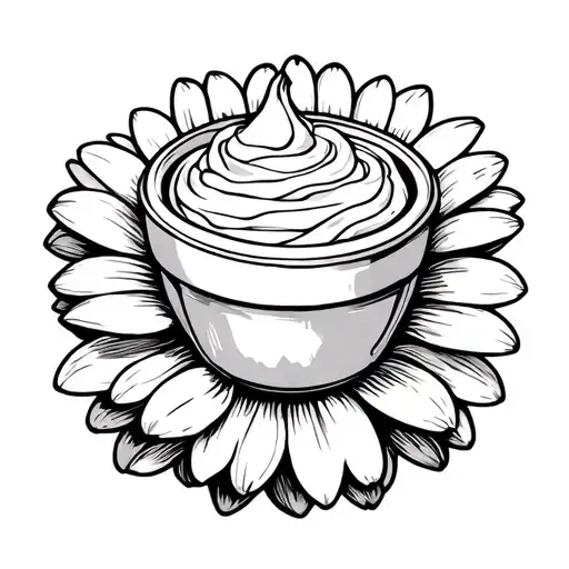 Tub Of Daisy Sour Cream Line Work