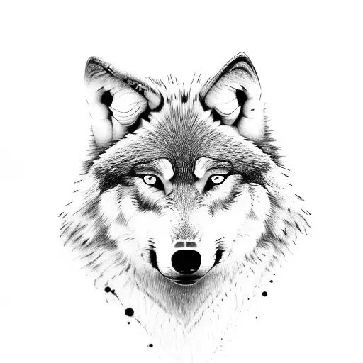 Wolf And Mountain Landscape