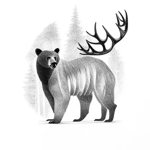 Bear With Deer