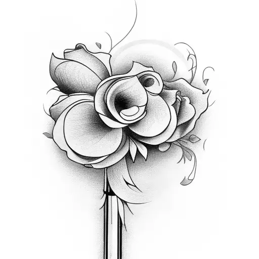 Handbell With Flowers In Background