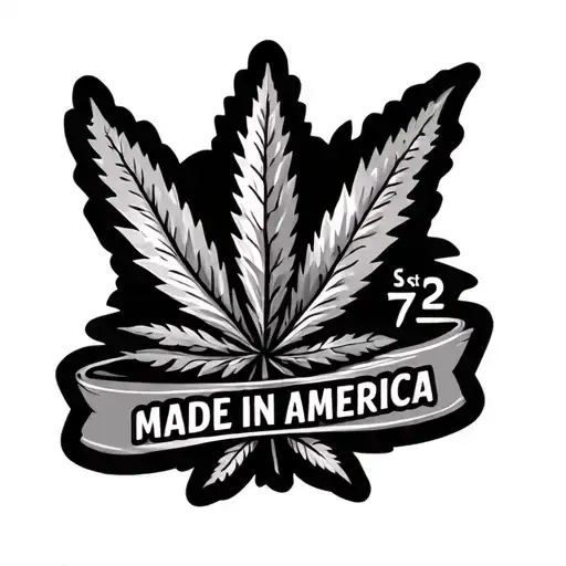 Pot Leaf Made In America Banner 725 St Sign