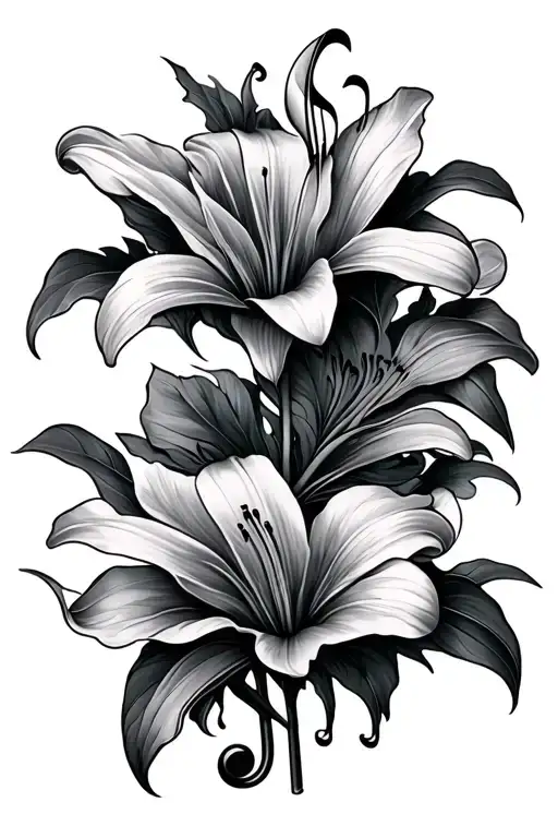 Music Note And Lily Flower