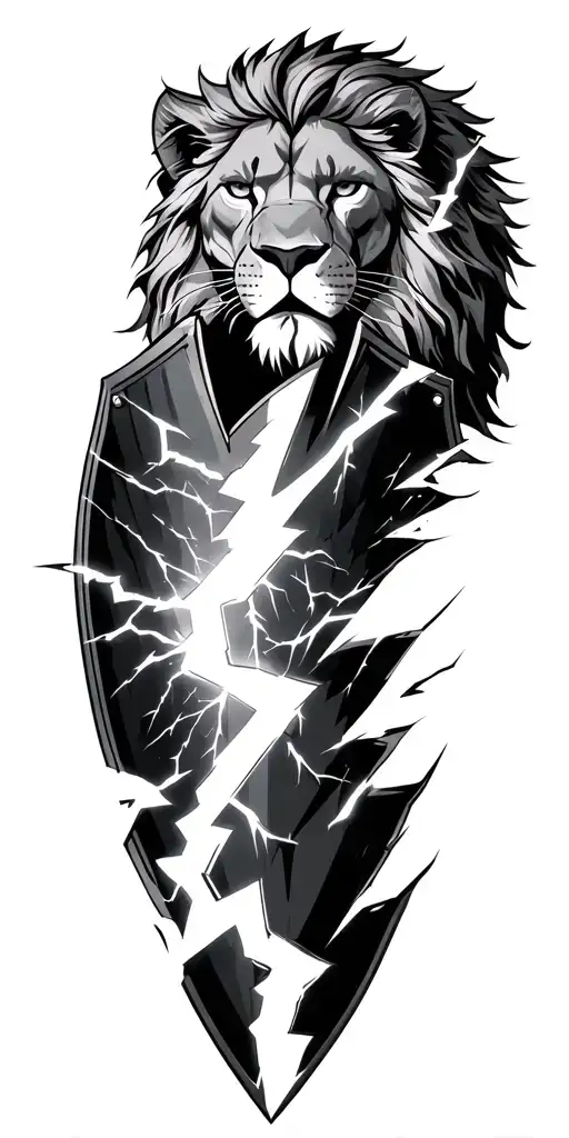 Leo Warrior Shattered Shield Lightning