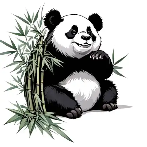 Panda With Bamboo Inside Of It