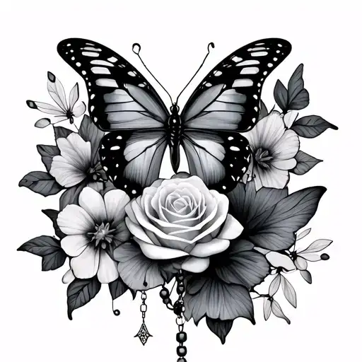 Rosary And Butterflies