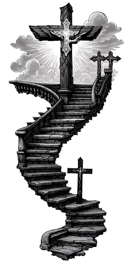 Stairway To Heaven Incorporating The 3 Crosses