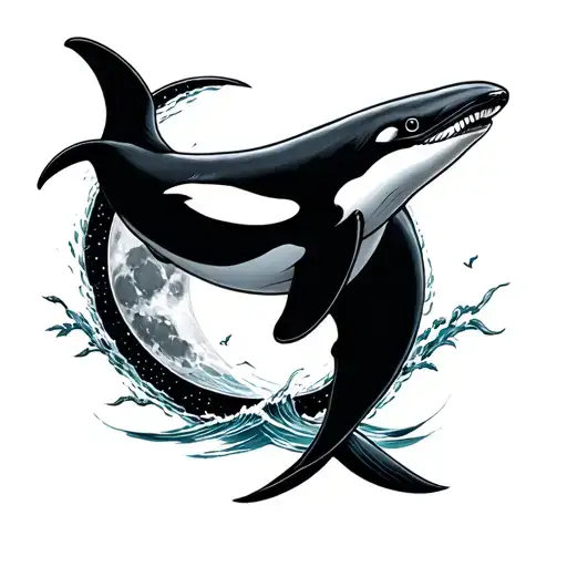 Orca Moon Surrounded