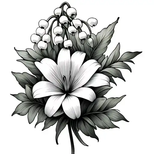 Cosmos Flower And Lily Of The Valley Flower