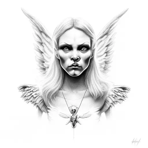 Angel In Devil Realistic Face