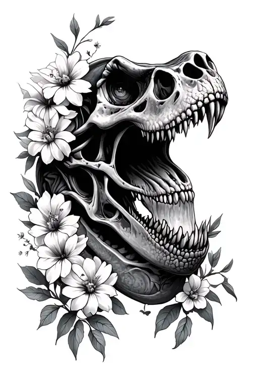 Trex Skull Flowers