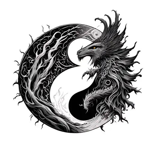 Chernobog And Belobog Slavic Gods On Yin Yang Symbol