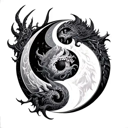 Chernobog And Belobog Slavic Gods On Yin Yang Symbol