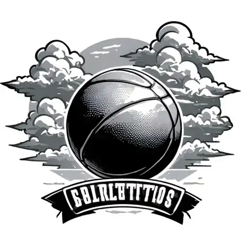 Basketball And Clouds In The Background