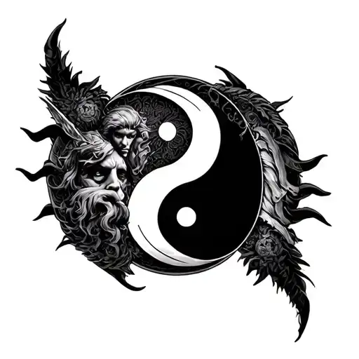 Slavic Gods On Yin Yang Symbol