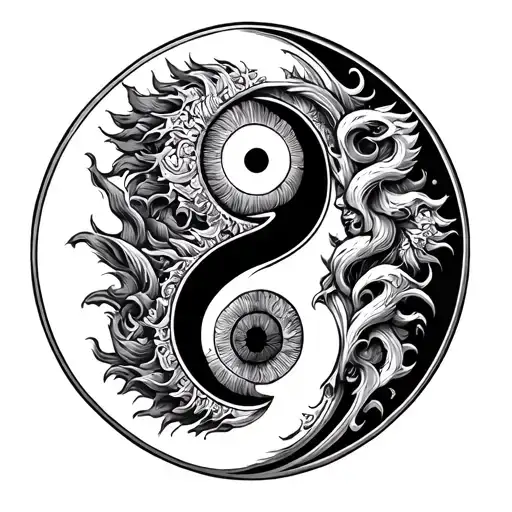 Slavic Gods On Yin Yang Symbol