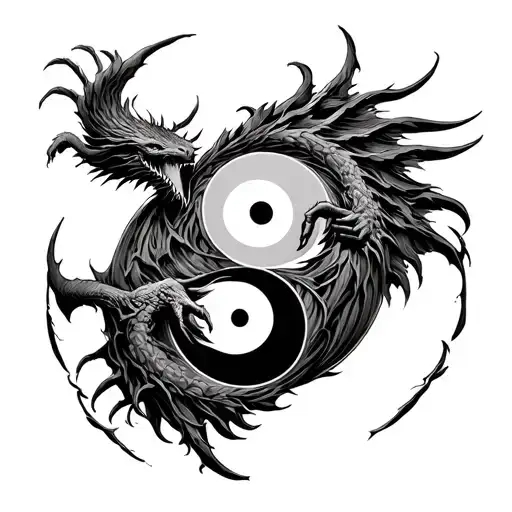 Chernobog Slavic God Battle On Yin Yang Symbol
