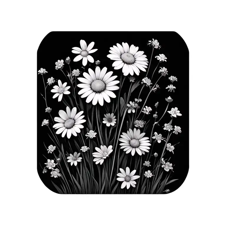 Daisies And Forget Me Not Flowers