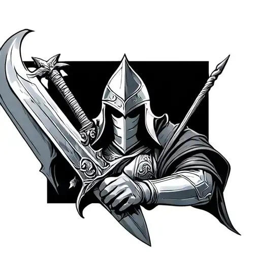 Knight Holding A Sword