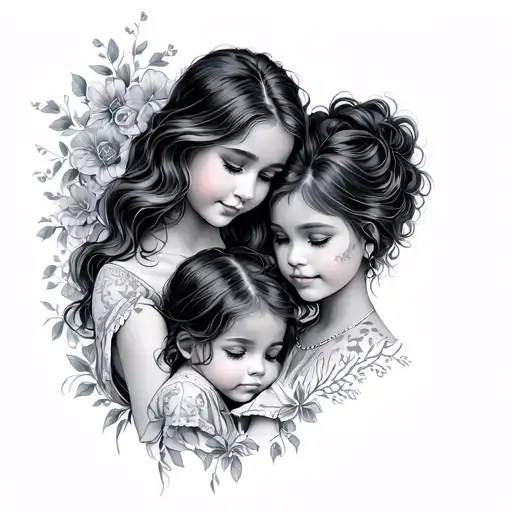 Mother And 2 Daughters