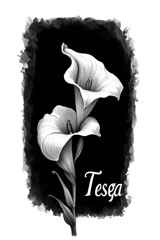 Calla Lily With Tsega Written Across