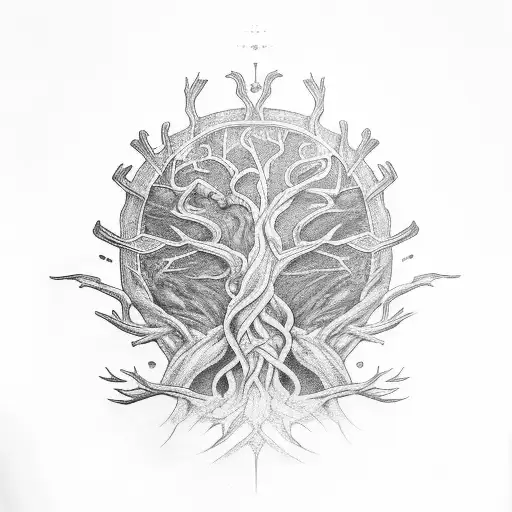 Yggdrasil With Number 44500 As Roots