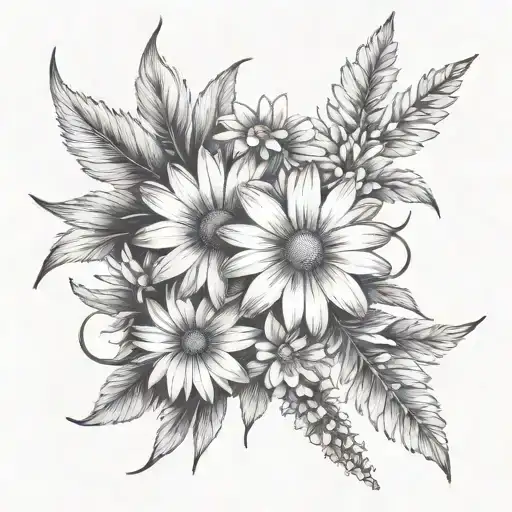 Daisy With Larkspur Plant