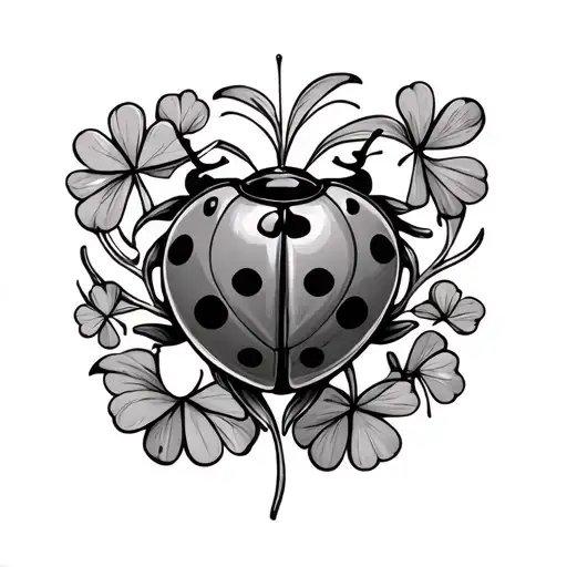 Infinite Love With Ladybug And 4 Leaf Clover