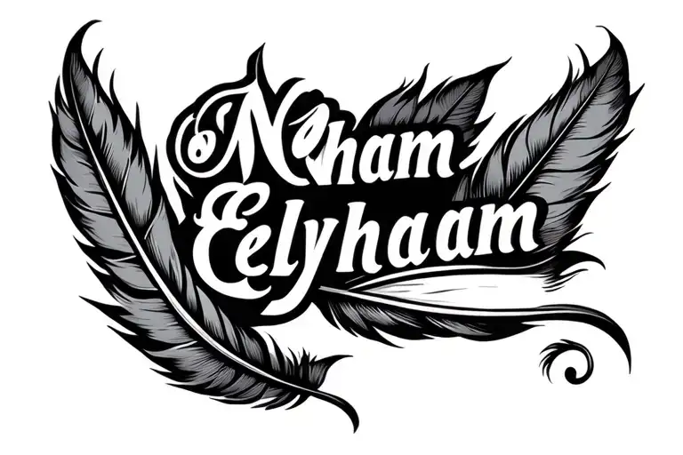 Feather And First Name Noham Elyham
