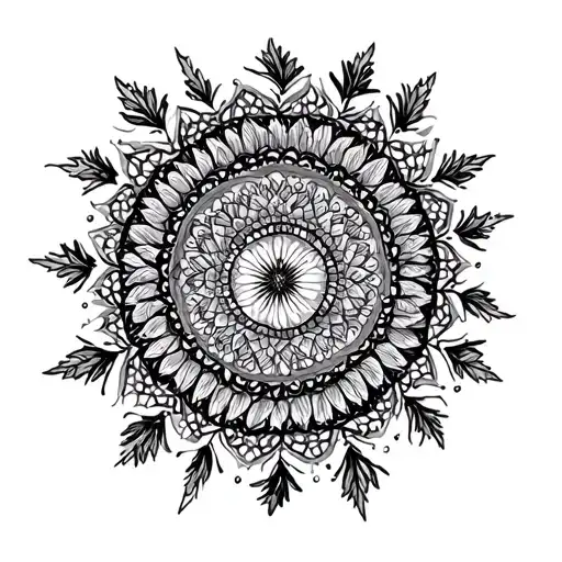 Mandala Design Incorporating Elements Enchanted Forest