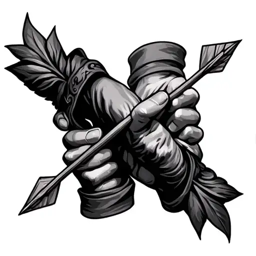 Two Hands With Arrow