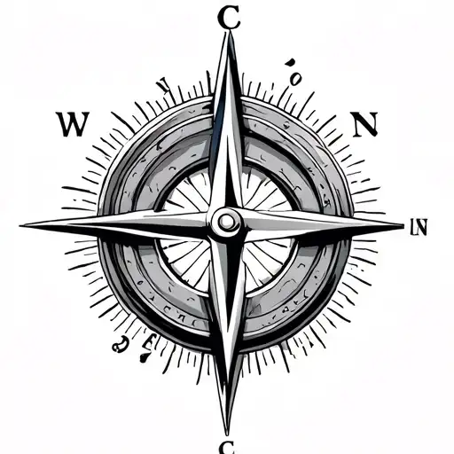 Compass With The Letter C