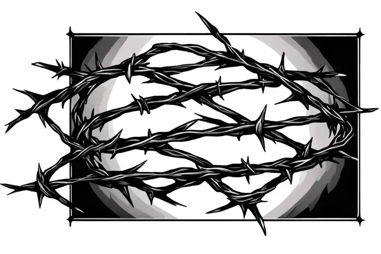 Abstract Thorns And Barbed Wire Wrapped