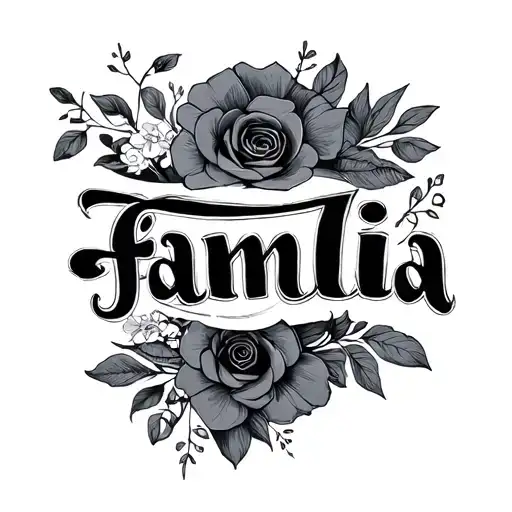 Calligraphy Style Word 'Familia'