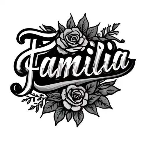 Word 'Familia' Calligraphic Style
