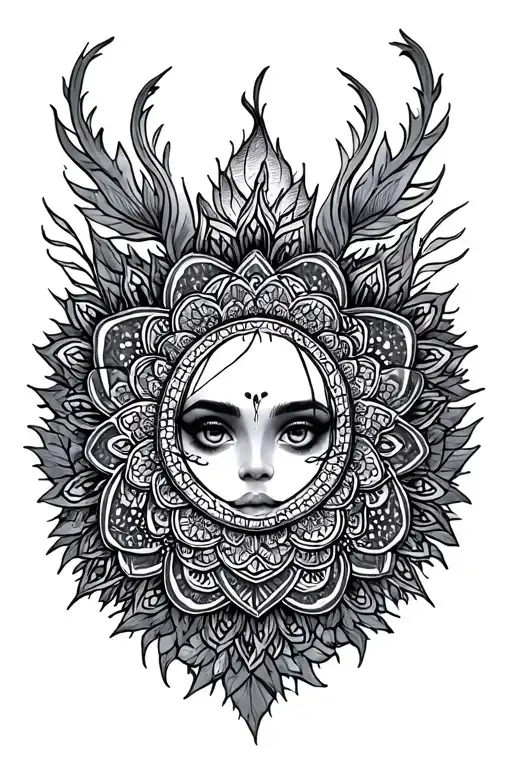 Mandala Design Incorporating Elements Enchanted Forest