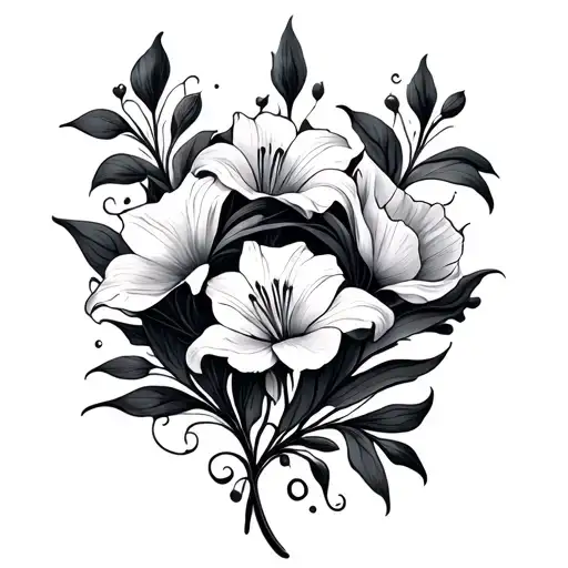 Femininity Symbol With Subtle Flowers As A Frame Without Lilies And Some Tendrils