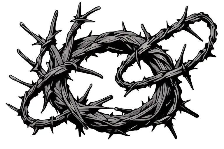 Abstract Thorns And Barbed Wire Wrapped Loosely