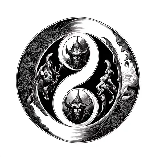 Chernobog Slavic God Battle Belobog On Yin Yang Symbol