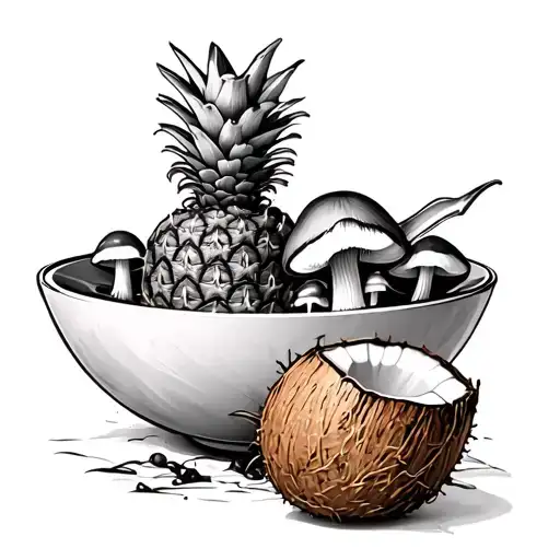 Pineapple Coconut Bowl With Mushrooms