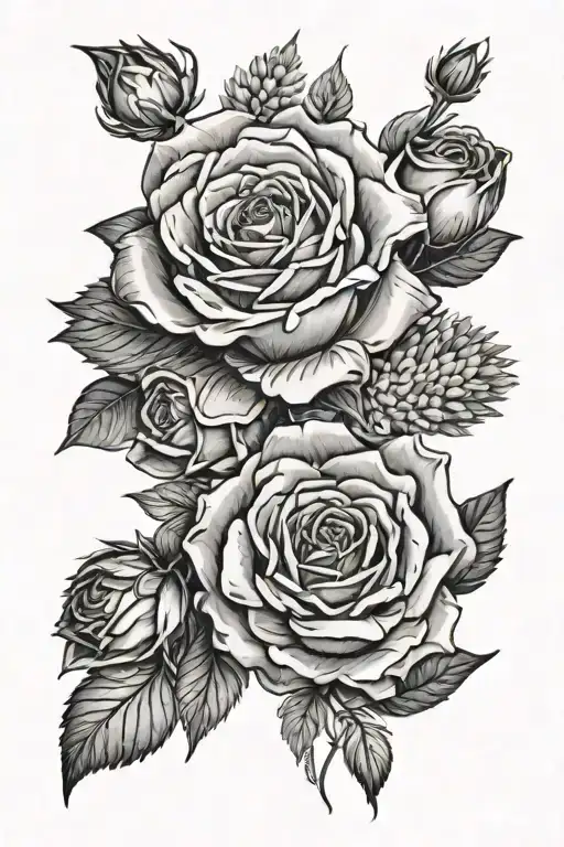 Rose And Aster Flower