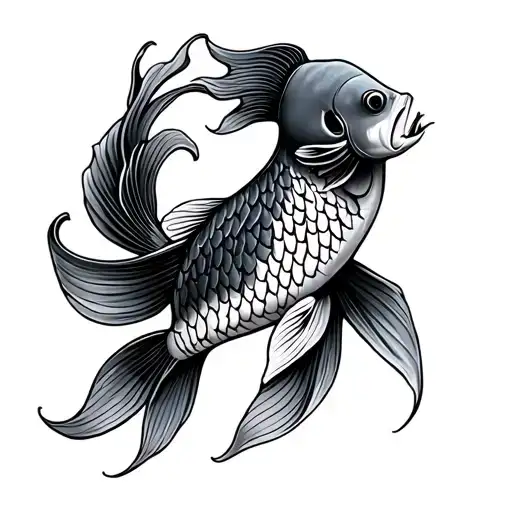 Carpe Koi Fish Swimming