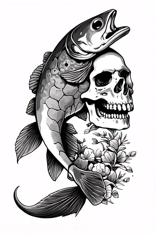 Cutthroat Trout And Skull