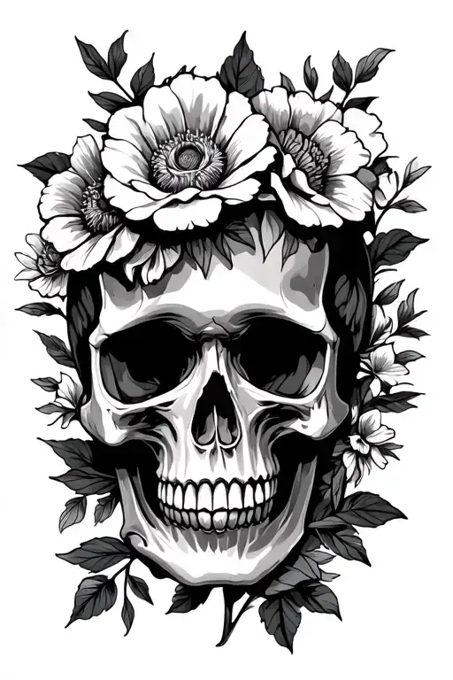 Skull And Flowers Death To Life