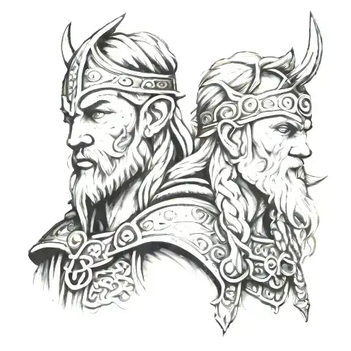 Portrait Of My Kids As Viking Gods Or Warriors
