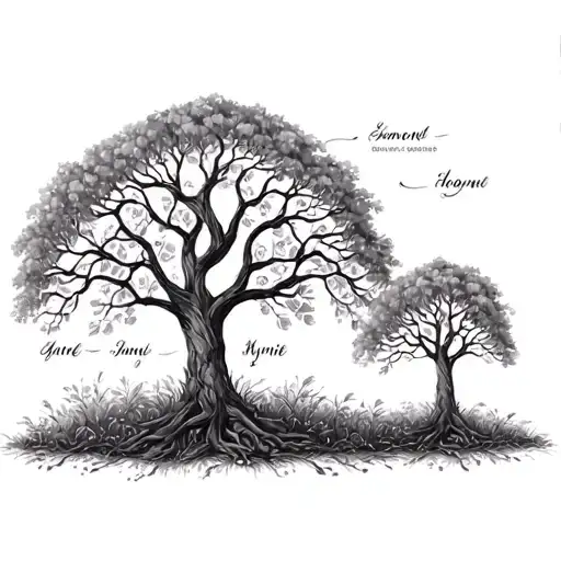 Family Tree With Names Written