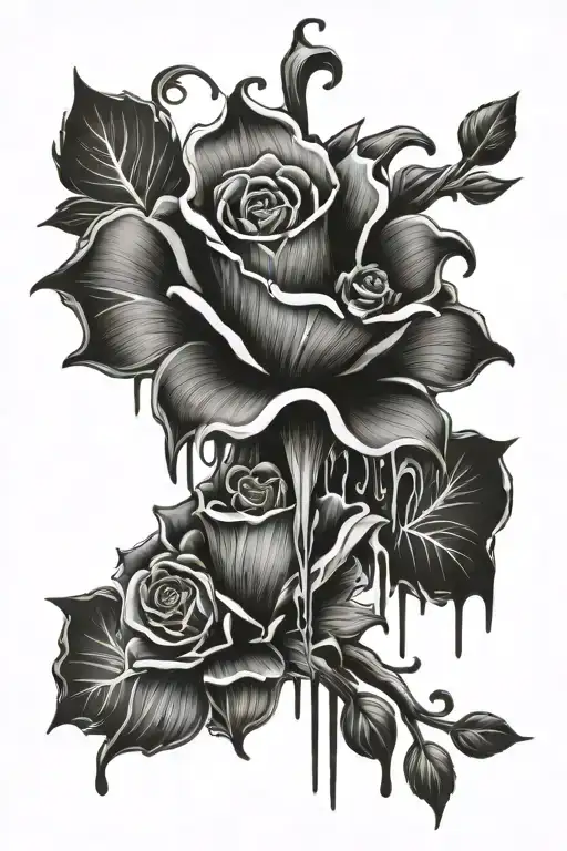 Dripping Ink Cover Up Tattoo Design