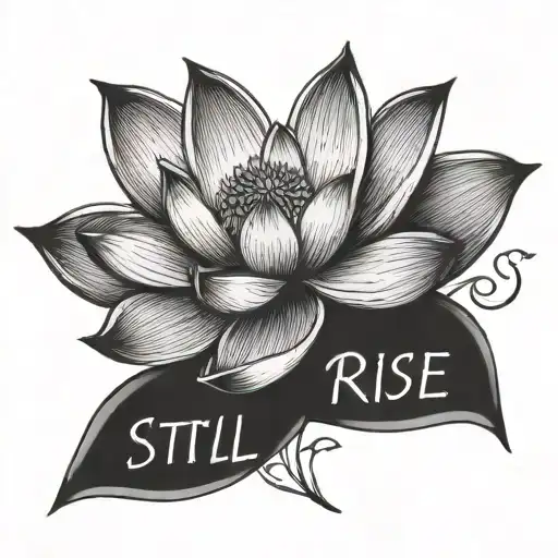 Dainty Lotus Flower With Words Still I Rise