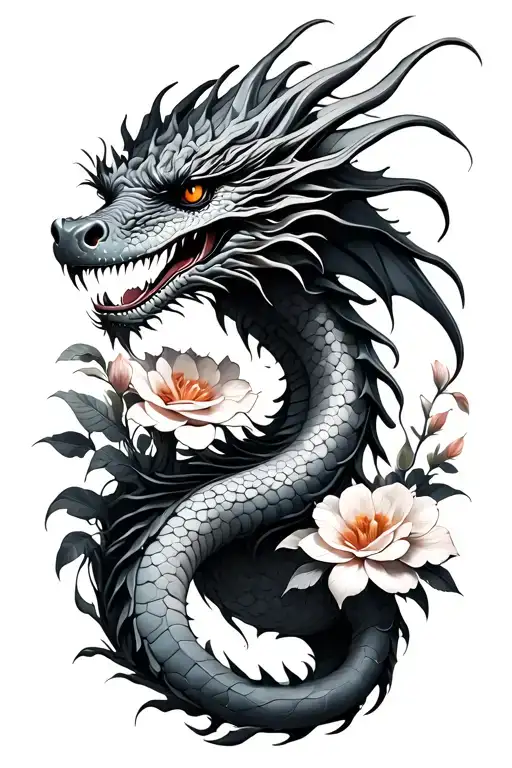 Dragon And Flowers