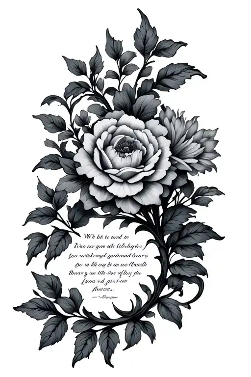 Vines Flowers Intertwined With A Quote